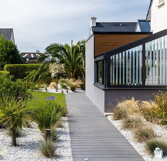 Allée de jardin pierre et graviers - Vauthelin paysages - Brest - Finistère