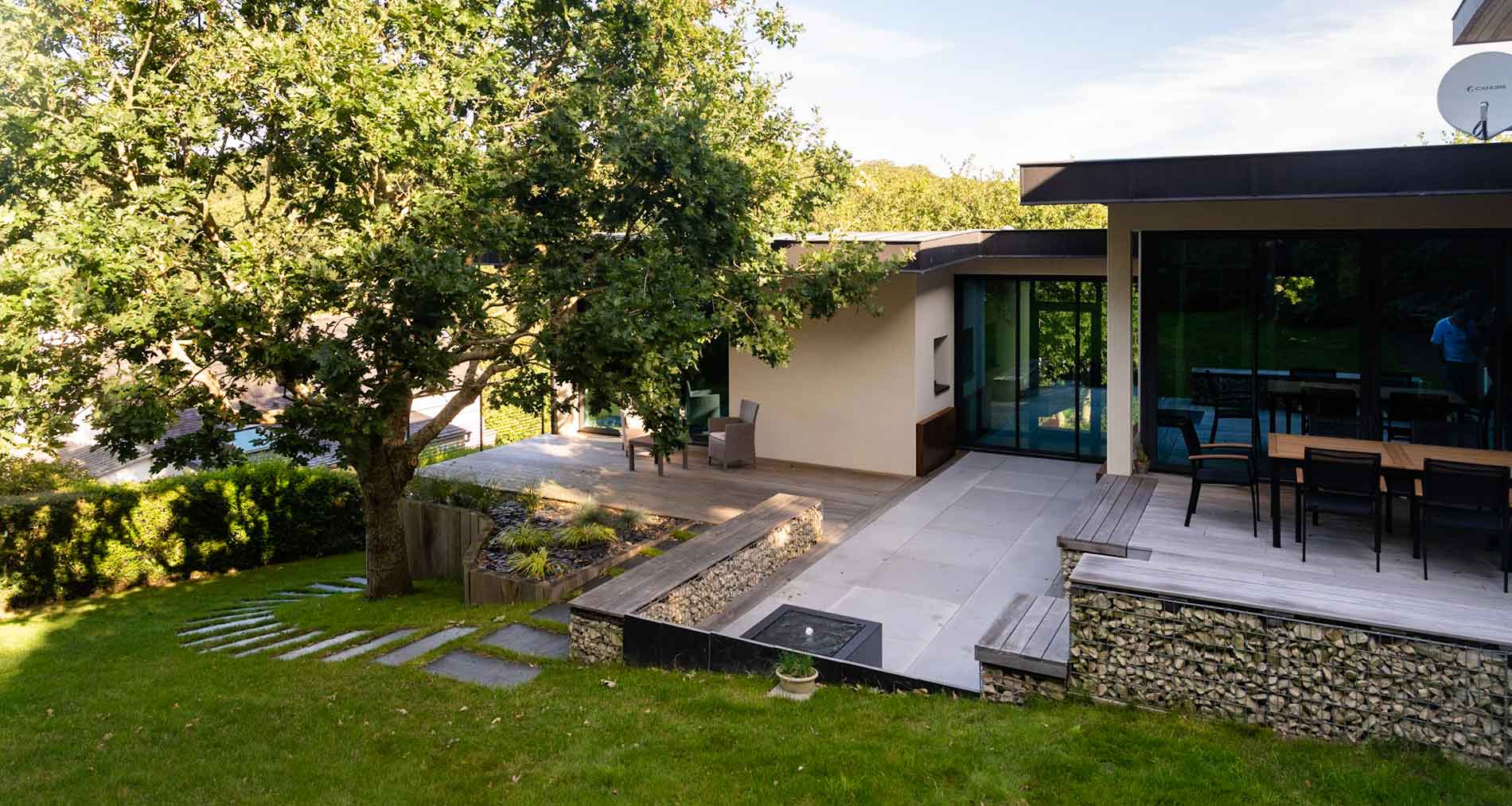 Vu d'ensemble jardin en terrasse vauthelin paysages